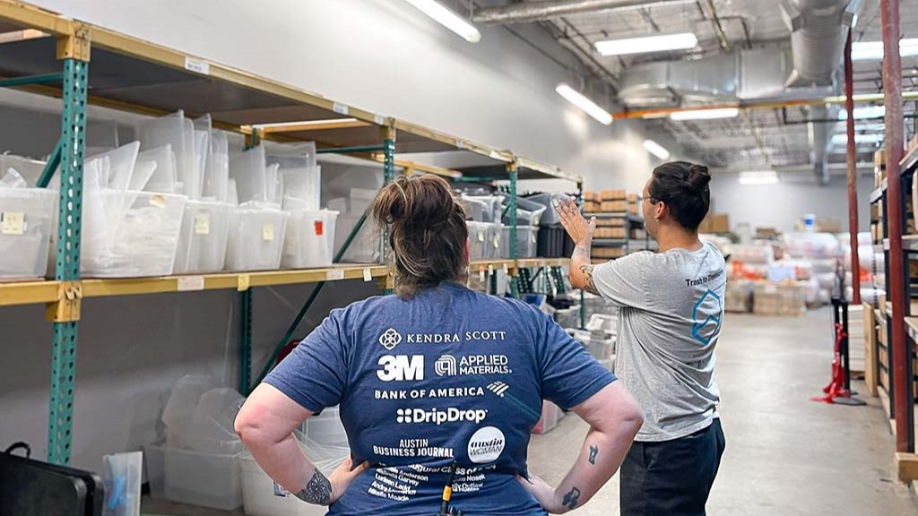 Warehouse storing recycled plastic